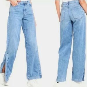 Banana Republic High Rise Wide Leg Jean Split Hem